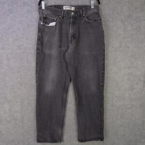 Levis 550 Jeans Mens 33x30 Faded Black Relaxed Fit Tapered Leg Denim Zip Fly